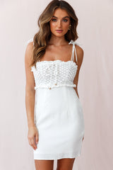 Elle Crochet Bust Mini Dress White