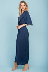 Cleo High Center Slit Dress Navy