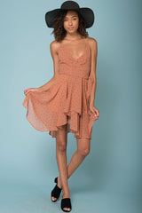 Miah Tied Waist Dress Tan