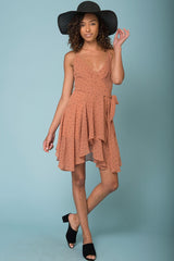 Miah Tied Waist Dress Tan