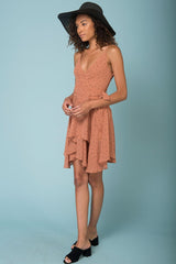 Miah Tied Waist Dress Tan