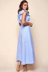 Kindall Classic Casual Dress Steel Blue