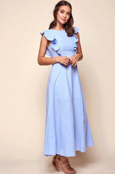 Kindall Classic Casual Dress Steel Blue