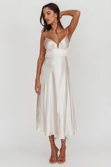 Lake Como A-Line Midi Dress Champagne