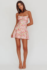 Lead The Way Abstract Print Mini Dress Pink