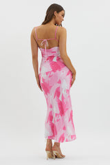 Ciao, Bella Tie Back Print Dress Pink