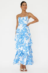 Hopeful Tiered Layered Maxi Dress Blue