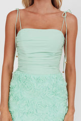 Love & Honor Textured Floral Maxi Dress Sage