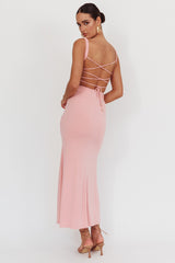 Dream Crush Lace-Up Back Maxi Dress Pink
