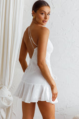 Casa Del Mar One-Shoulder Mini Dress White