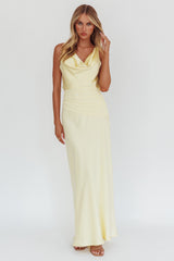 Isabella Open Cowl Back Maxi Dress Butter