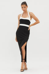 Canary Islands Halterneck Midi Dress Black