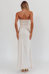 City Of Stars Strapless Maxi Dress Champagne