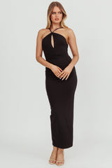 Feels Good Backless Bodycon Maxi Dress Black