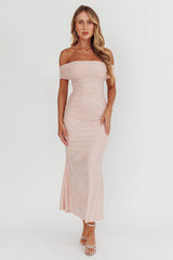 Kailey Off-Shoulder Maxi Dress Spangle Blush