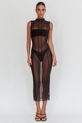 Ciera Sheer Maxi Dress Black