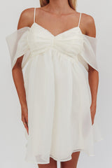 Little Liar Organza Mini Dress Light Beige