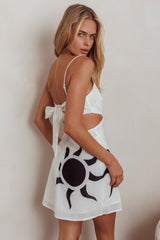 Jellina Tied Back Mini Dress Sun White