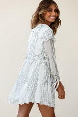 Marion Long Sleeve Shift Dress Vintage Floral Print White