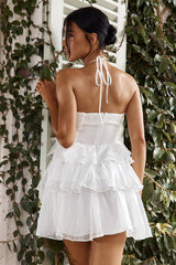 Joy Of Life Layered Ruffle Mini Dress Off White