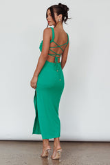 Cosmic Love Strappy Back Midi Dress Green