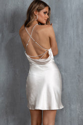 Danijela Pearl Back Slip Dress Champagne