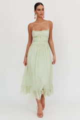 Maidens Tie Accent Maxi Dress Sage