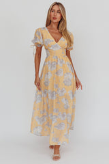 Loveberry Puff Sleeve A-Line Maxi Dress Pumpkin