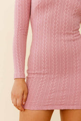 Merlin Long Sleeve Bodycon Mini Dress Blush