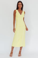 Chamberlain Scallop Trim V-Neck Maxi Dress Butter