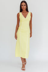 Chamberlain Scallop Trim V-Neck Maxi Dress Butter