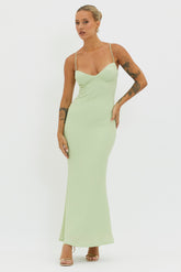 Lennox Elastic Back Bodycon Dress Sage