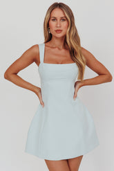 Jordy Structured A-Line Mini Dress Ice Blue