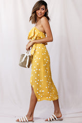 Hamilton Bandeau Midi Wrap Dress Mustard