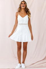 Eugenie Cami Strap Embellished Sun Dress White