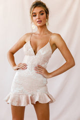 Hollywood Hills Sequin Embellished Party Dress Champagne