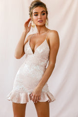 Hollywood Hills Sequin Embellished Party Dress Champagne