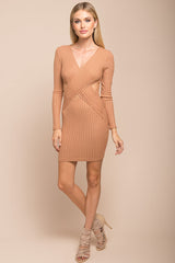Kelsey cutout Sweater Dress Camel