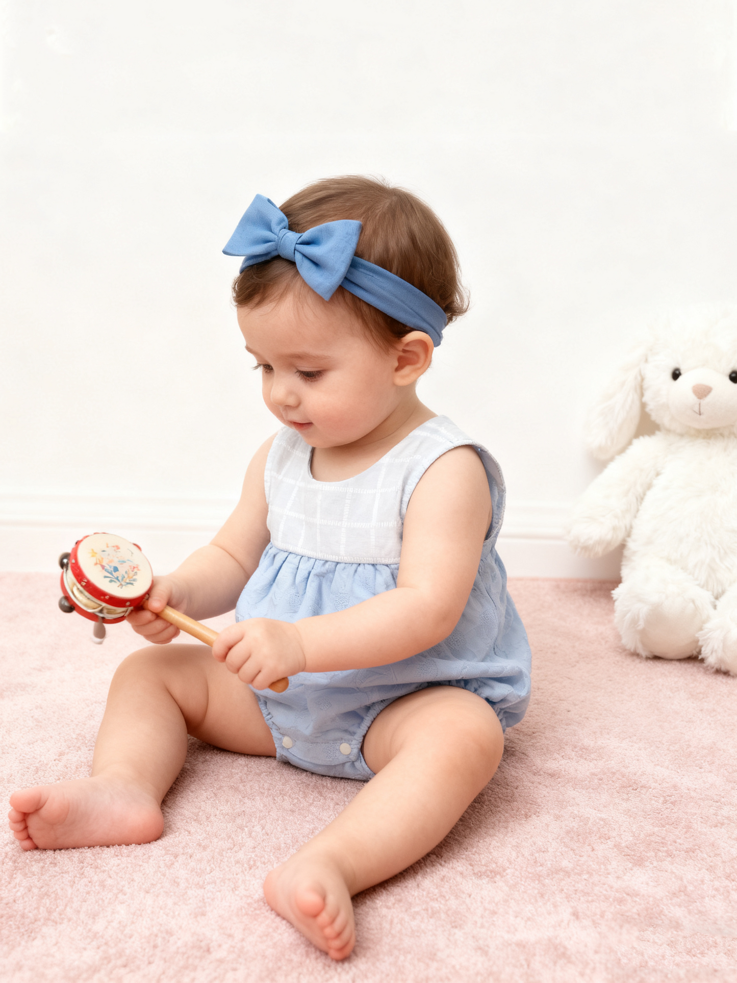 Baby Blue Ribbon Romper (Size 73)