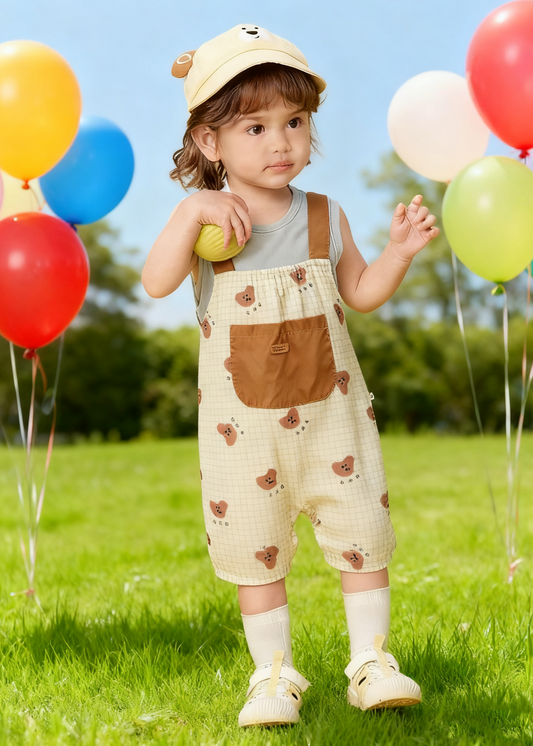 Pocket Bear Romper with Hat (Size 73)