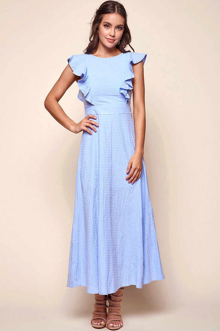 Kindall Classic Casual Dress Steel Blue