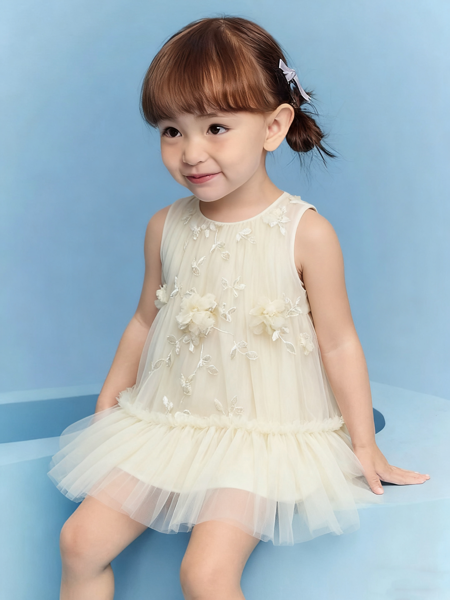 Elegant Mesh Long Sleeves Premium Dress