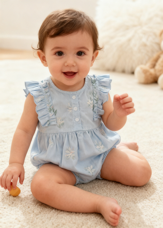Baby Blue Ruffled Sister Matching