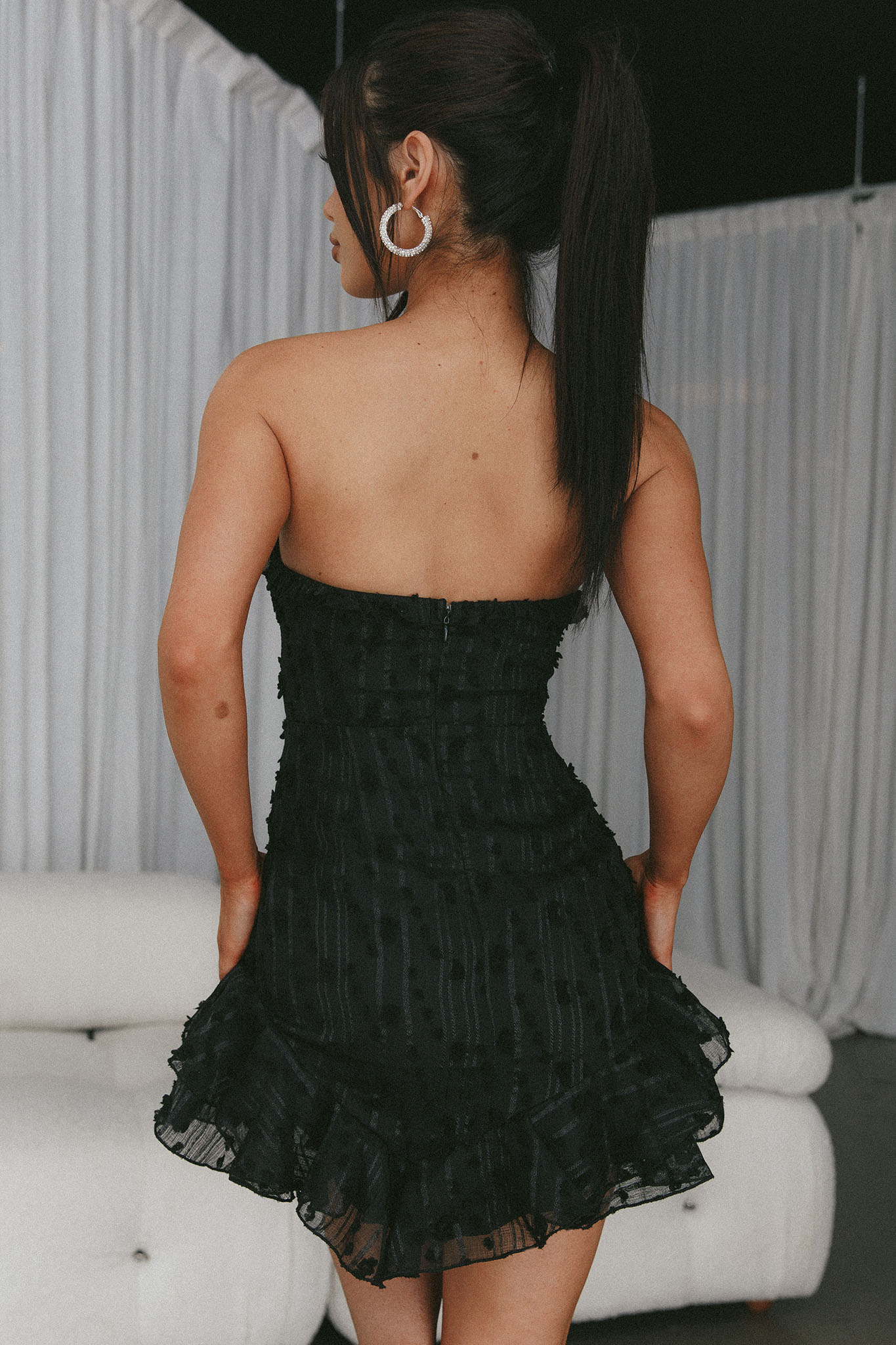 Cece Embellished Bandeau Dress Black