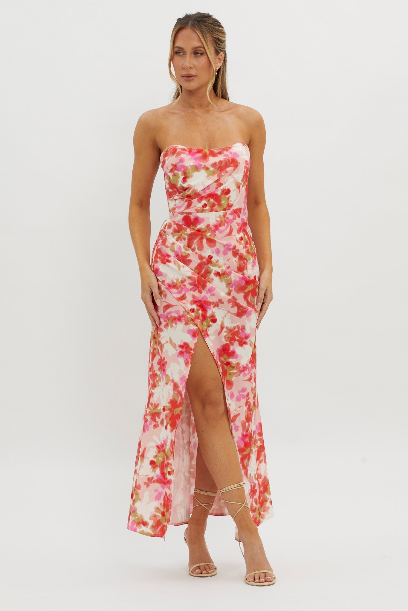 Marianna Twist Back Maxi Dress Pink