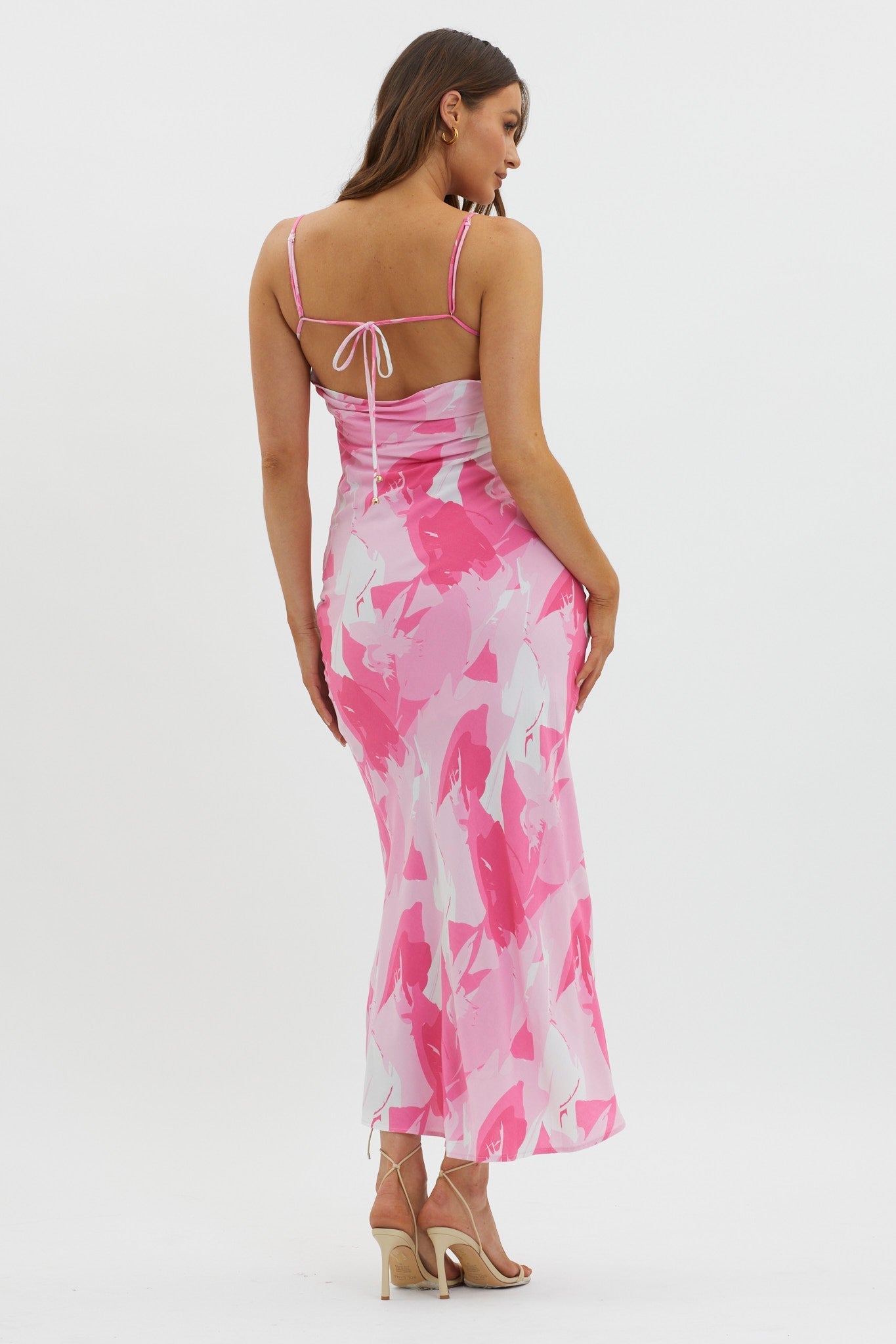 Ciao, Bella Tie Back Print Dress Pink