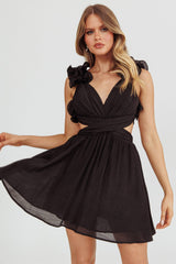 Madara Lace-Up Back Mini Dress Black