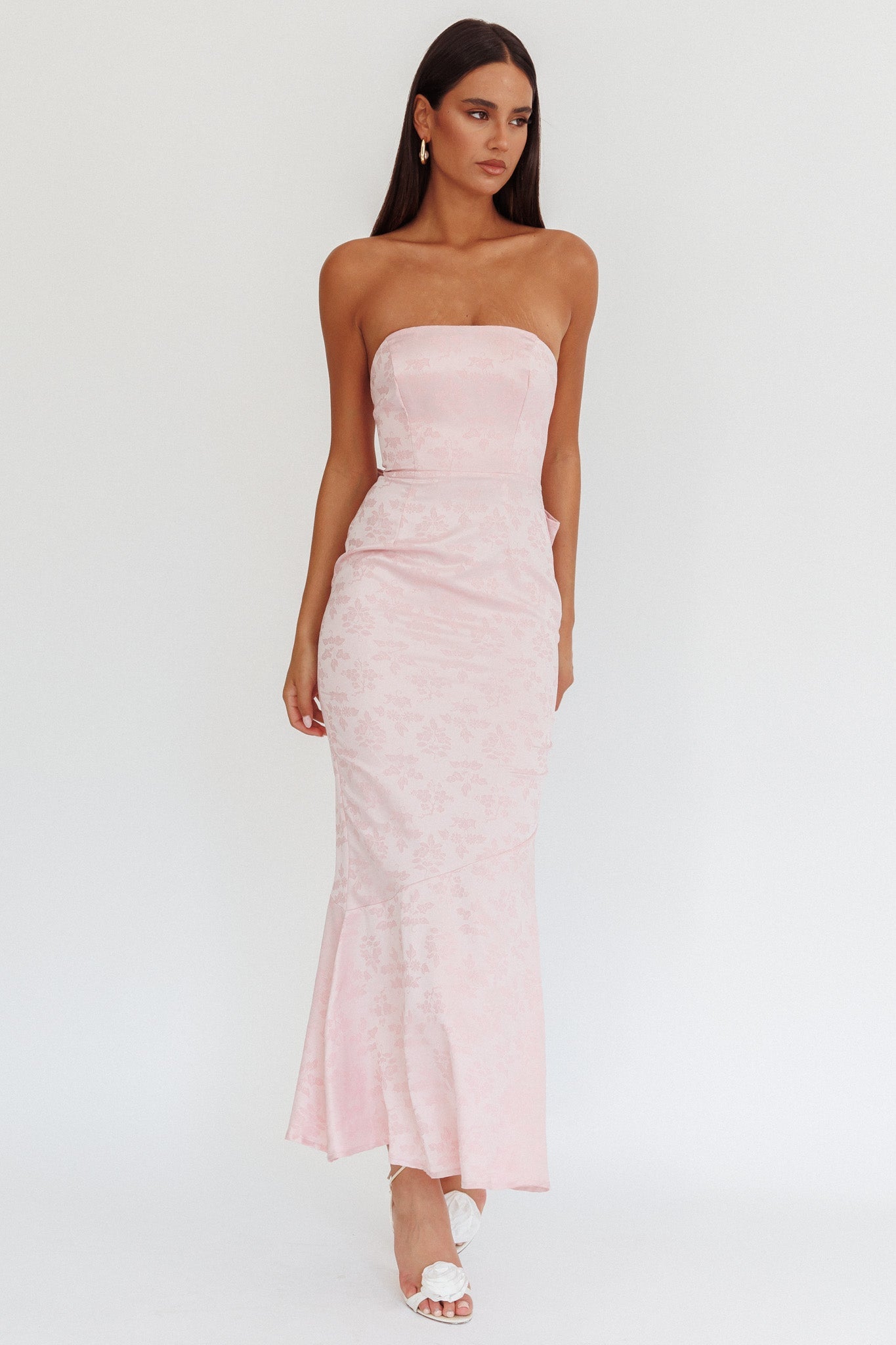 Melty Kisses Bow Back Maxi Dress Pink