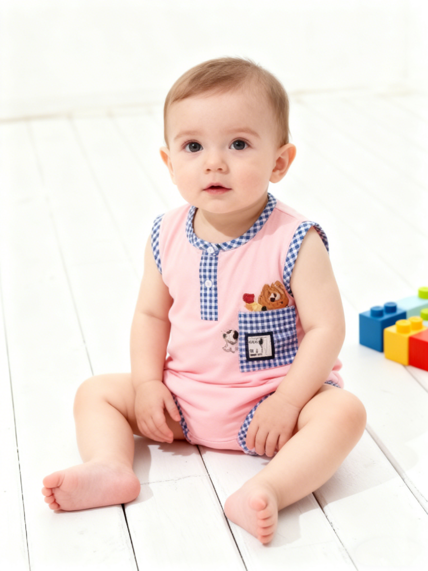 Bear & Puppy Romper (Size 73)