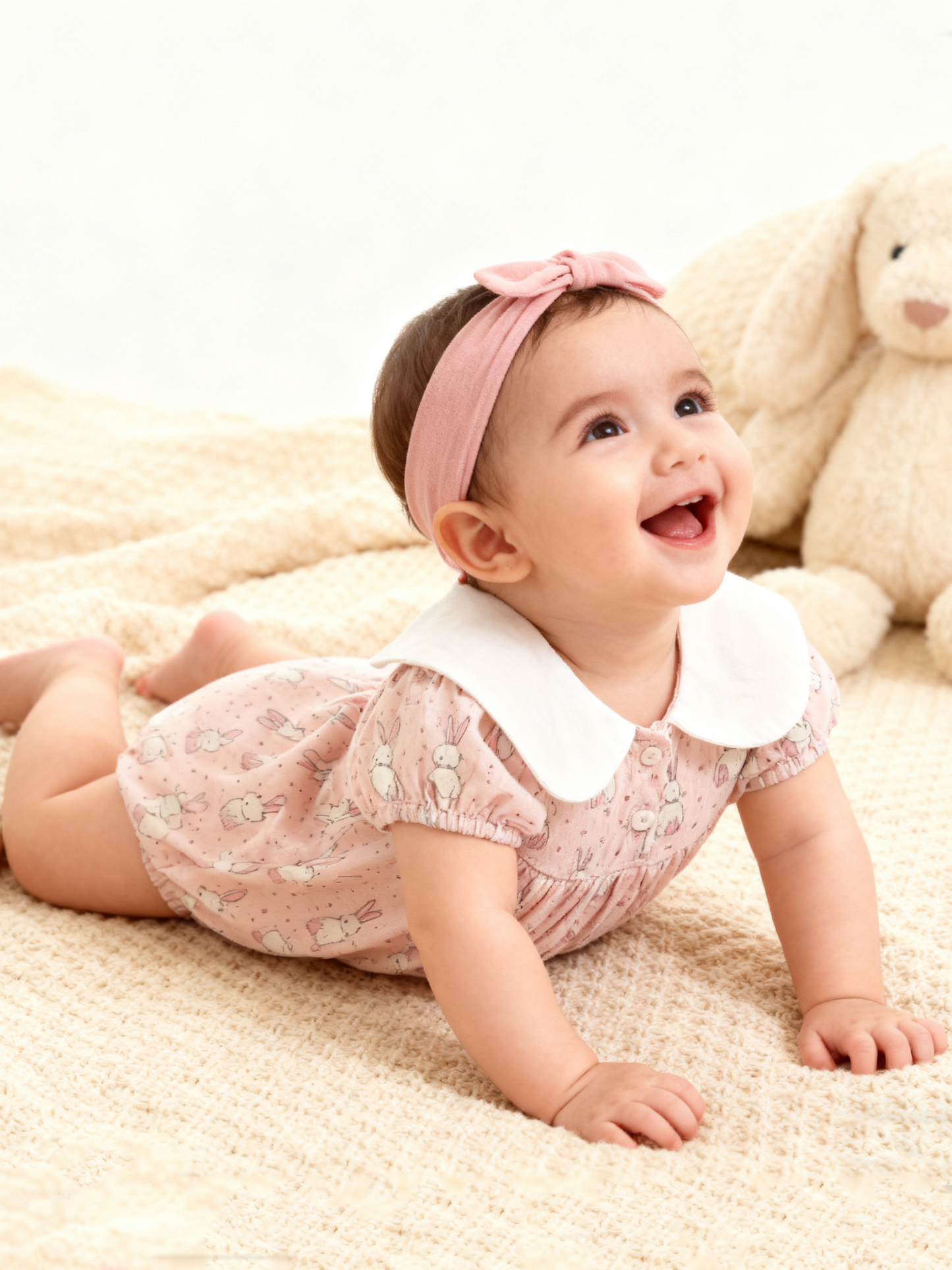 Bunny Print & Ear Romper (Size 73&80)